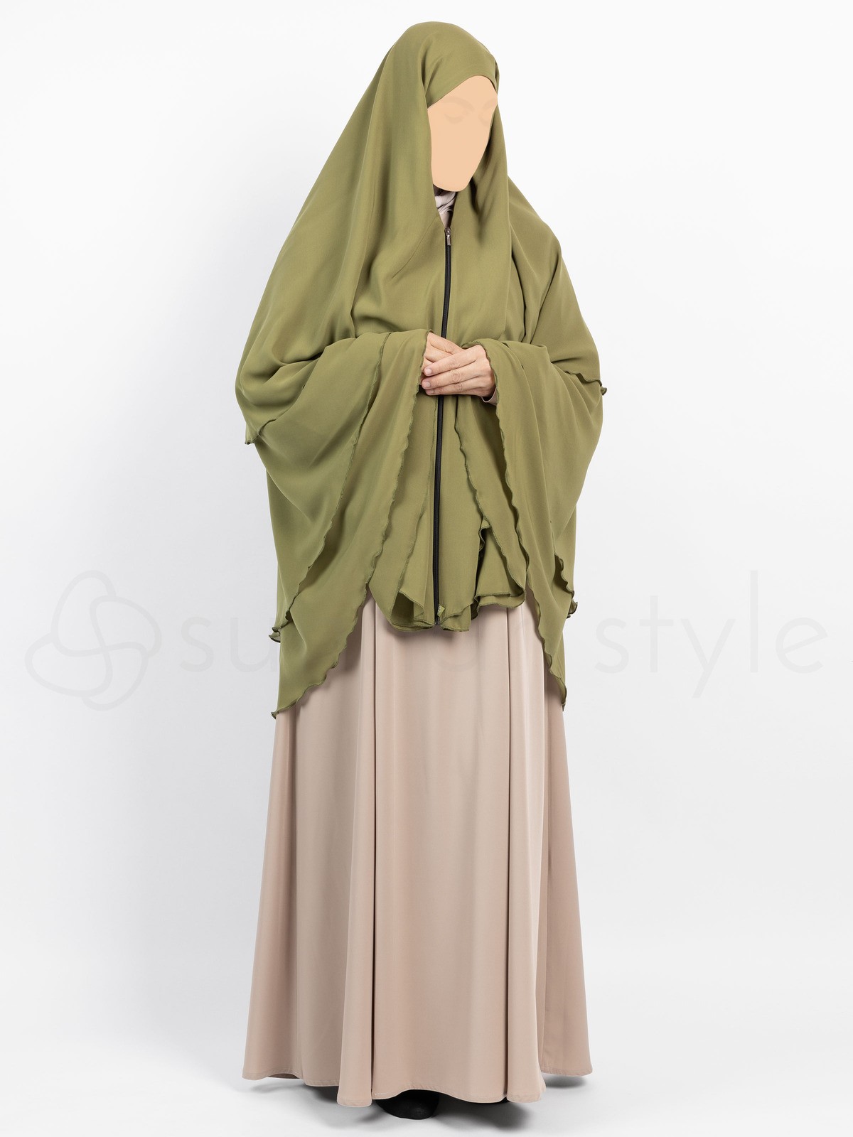 Sunnah Style - 3-Layer Yemeni Khimar (Moss)