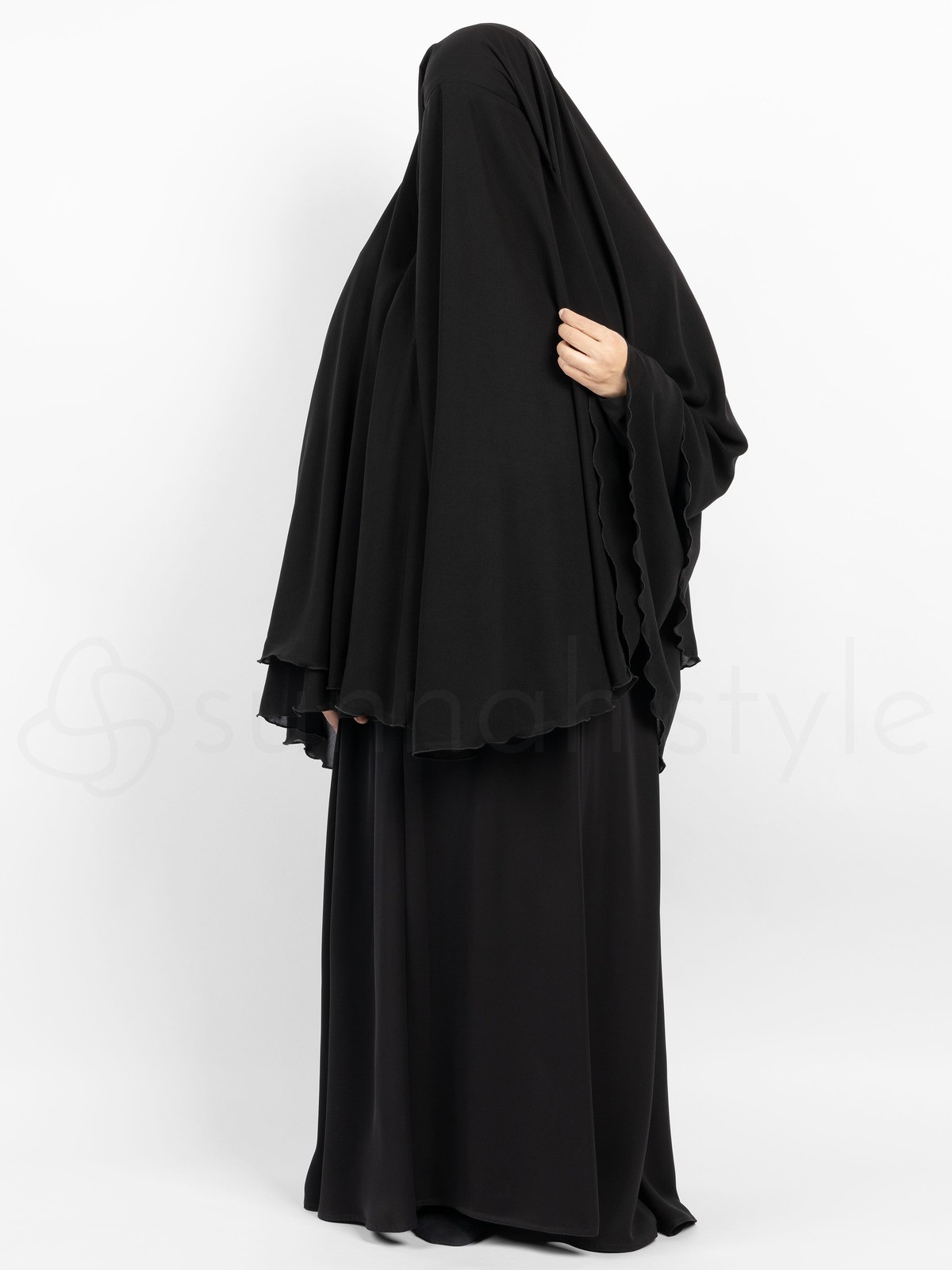 Sunnah Style - 4-Layer Yemeni Khimar (Black)