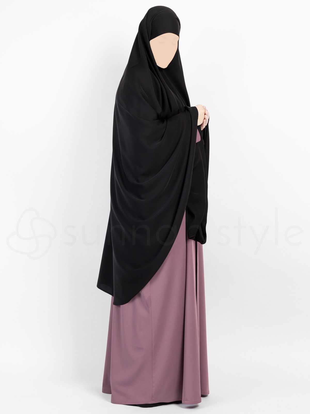 Sunnah Style - Essentials Tie-Back Khimar - Knee Length (Black)