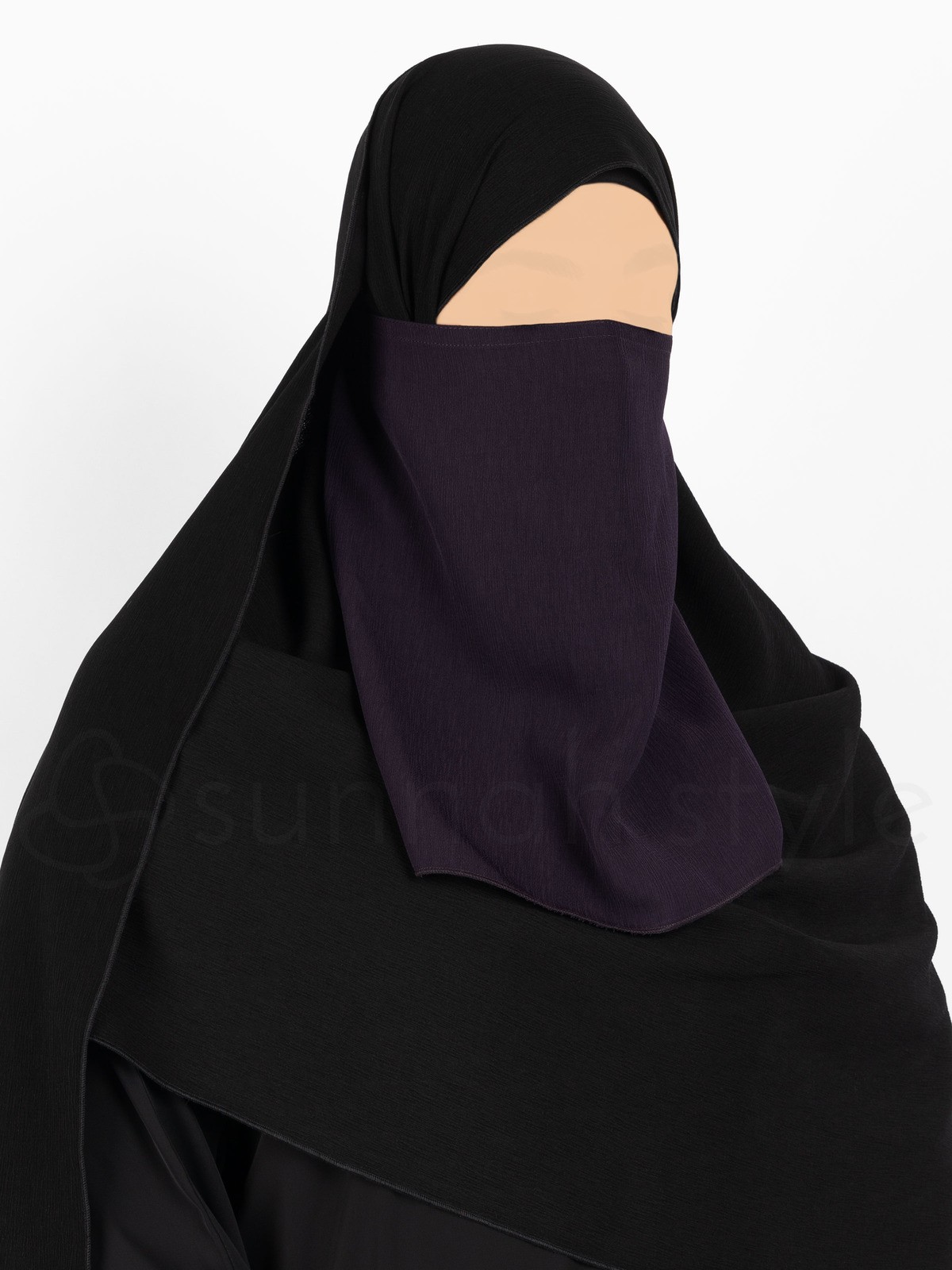 Sunnah Style - Brushed Half Niqab (Blackberry)