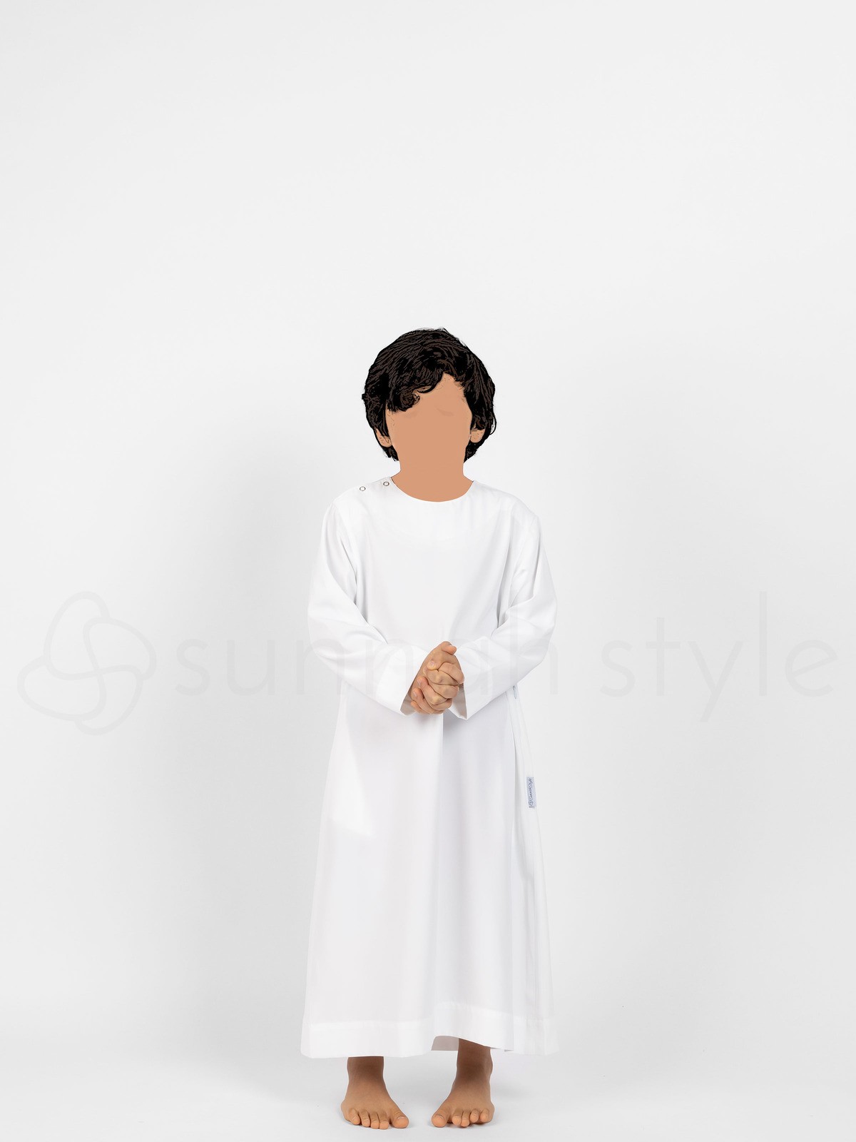 Sunnah Style - Boys Shoulder Snap Thobe - Child (Creamy White)