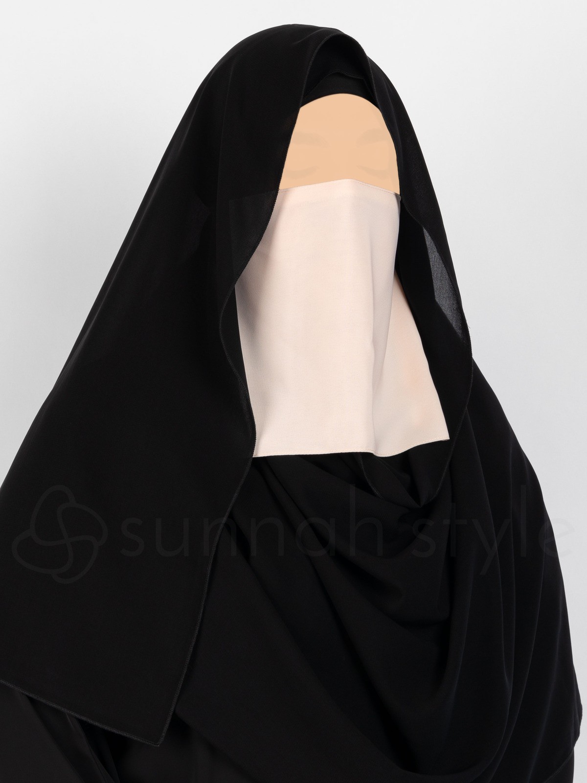 Sunnah Style - Short Elastic Half Niqab (Creamy Peach)