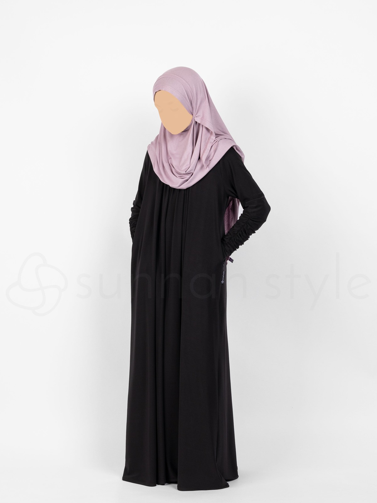 Sunnah Style - Girls Flourish Jersey Abaya (Black)