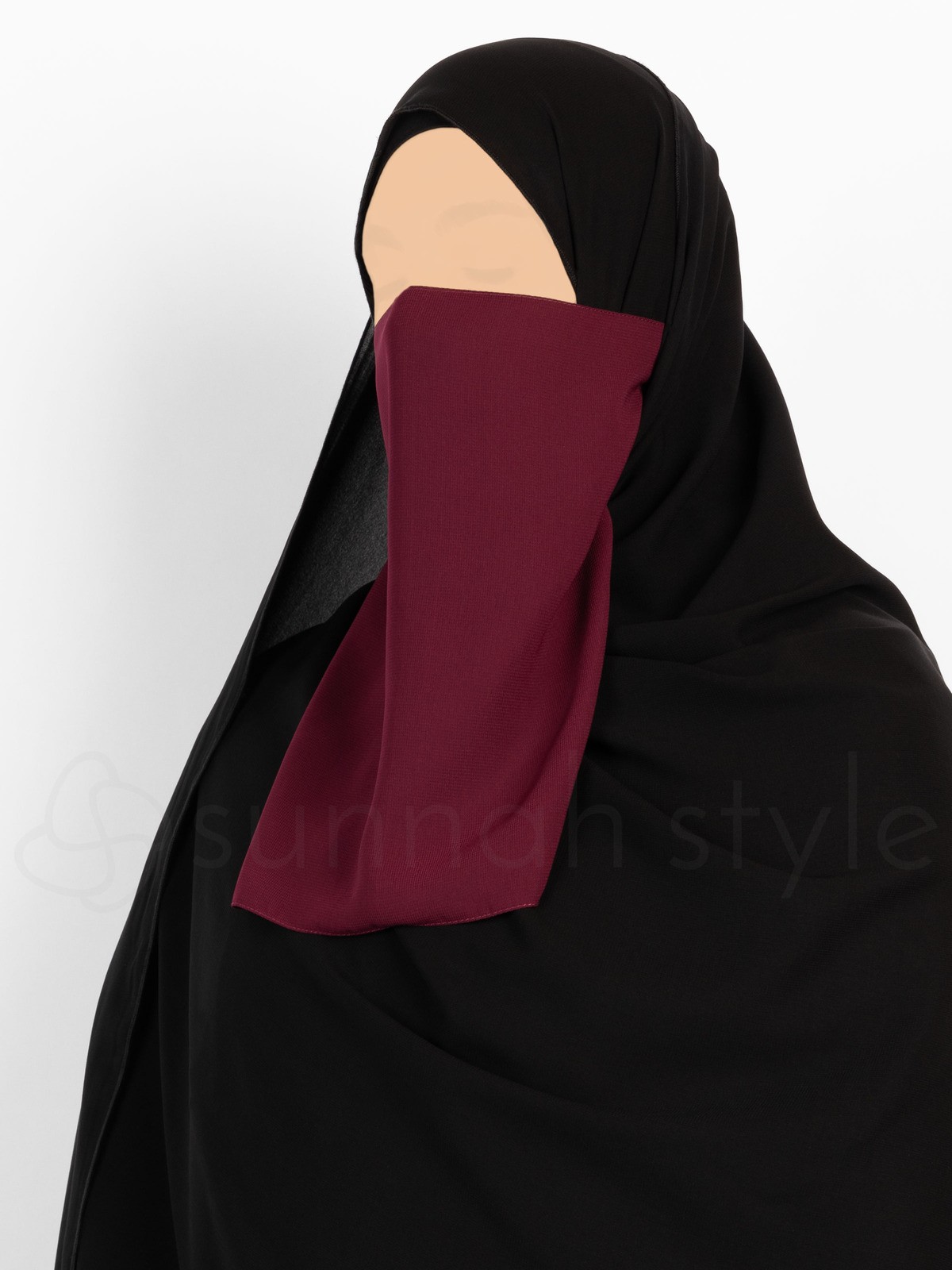 Sunnah Style - Elastic Half Niqab (Burgundy)