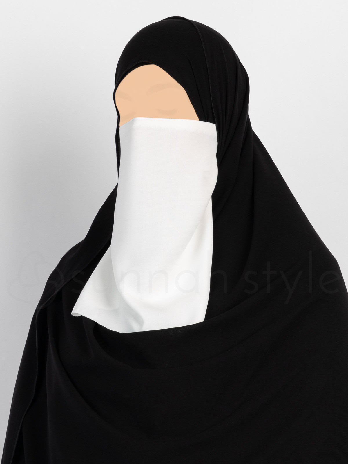 Sunnah Style - Elastic Half Niqab (White)