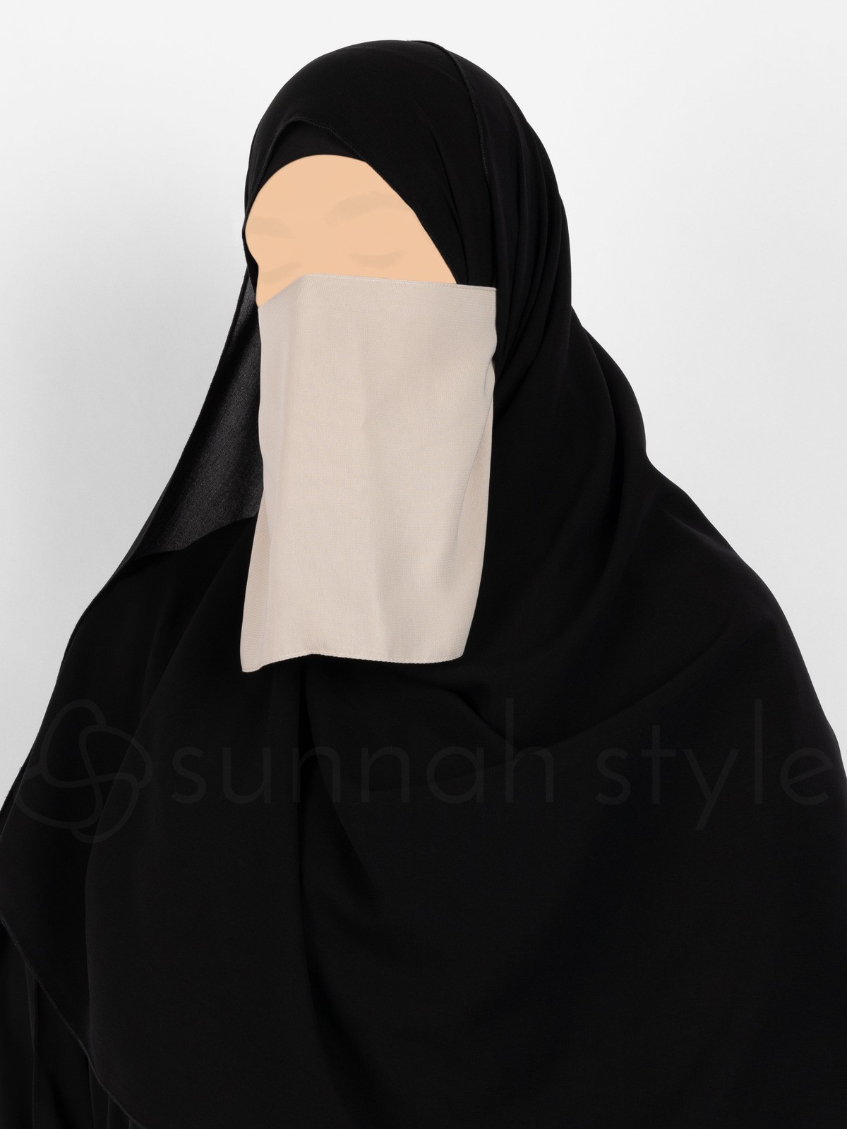 Sunnah Style - Short Elastic Half Niqab (Black)