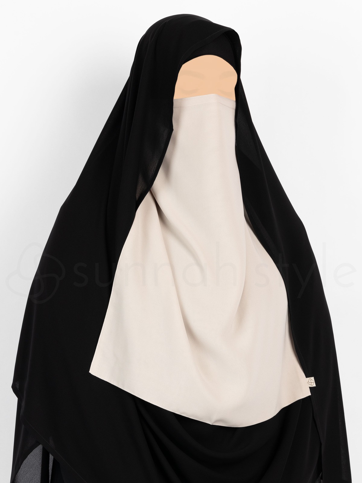 Sunnah Style - Long Tying Half Niqab (Steel Blue)