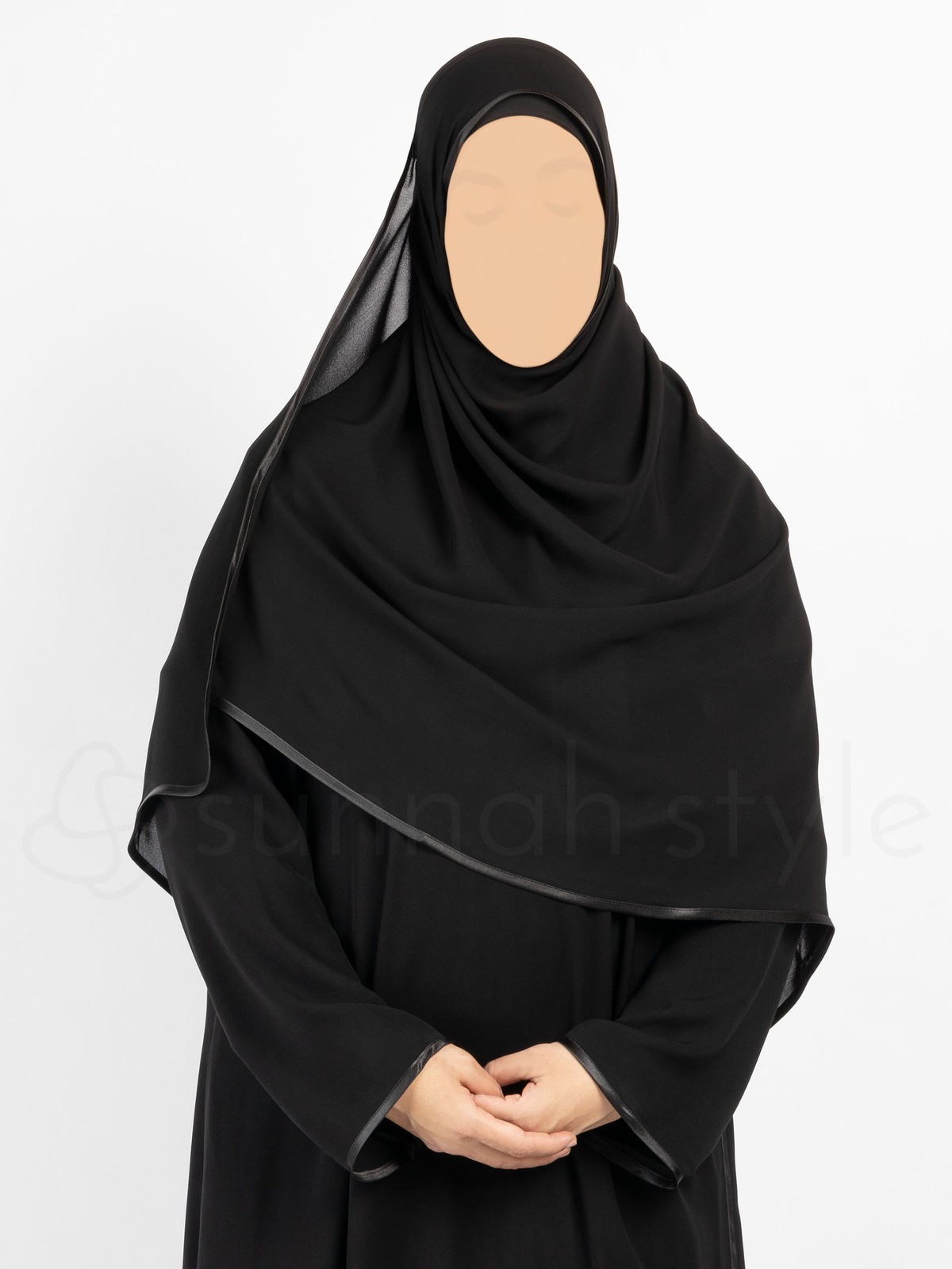 Sunnah Style - Satin Trimmed Shayla - Large (Black)