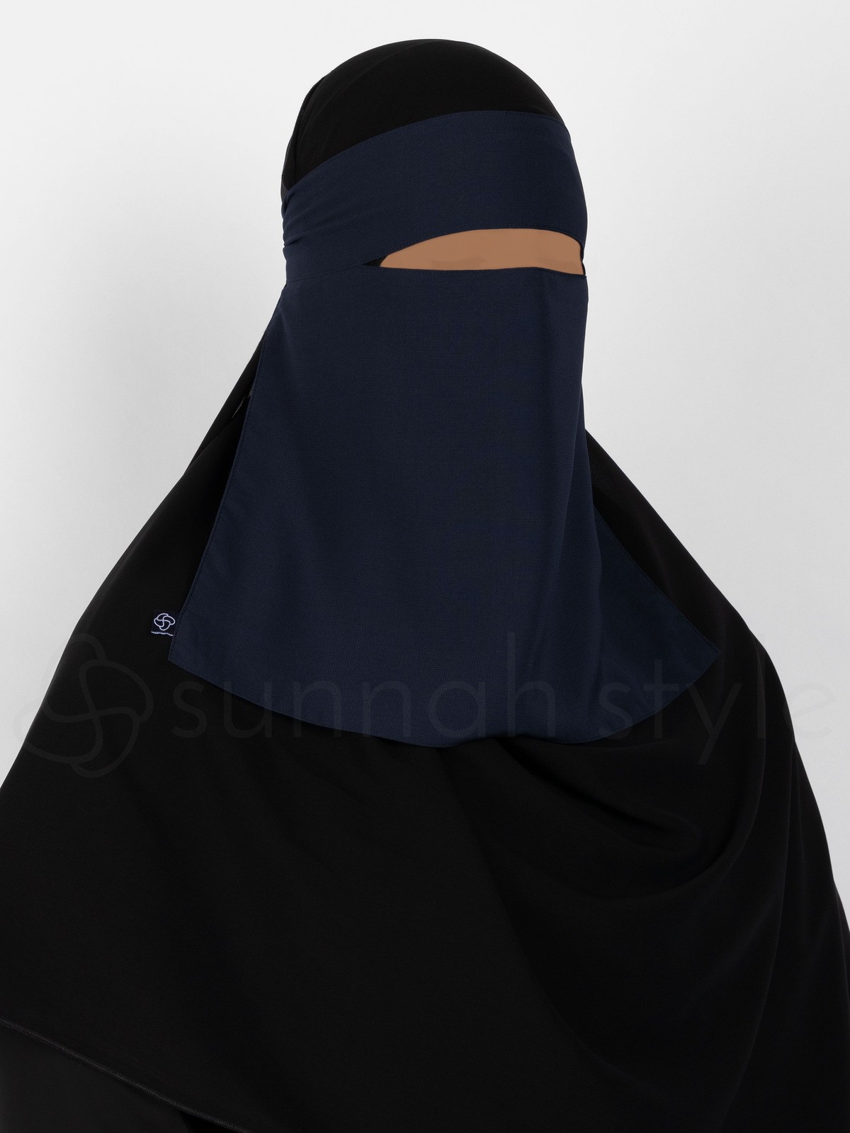 Sunnah Style - Short One Layer Niqab (Navy Blue)