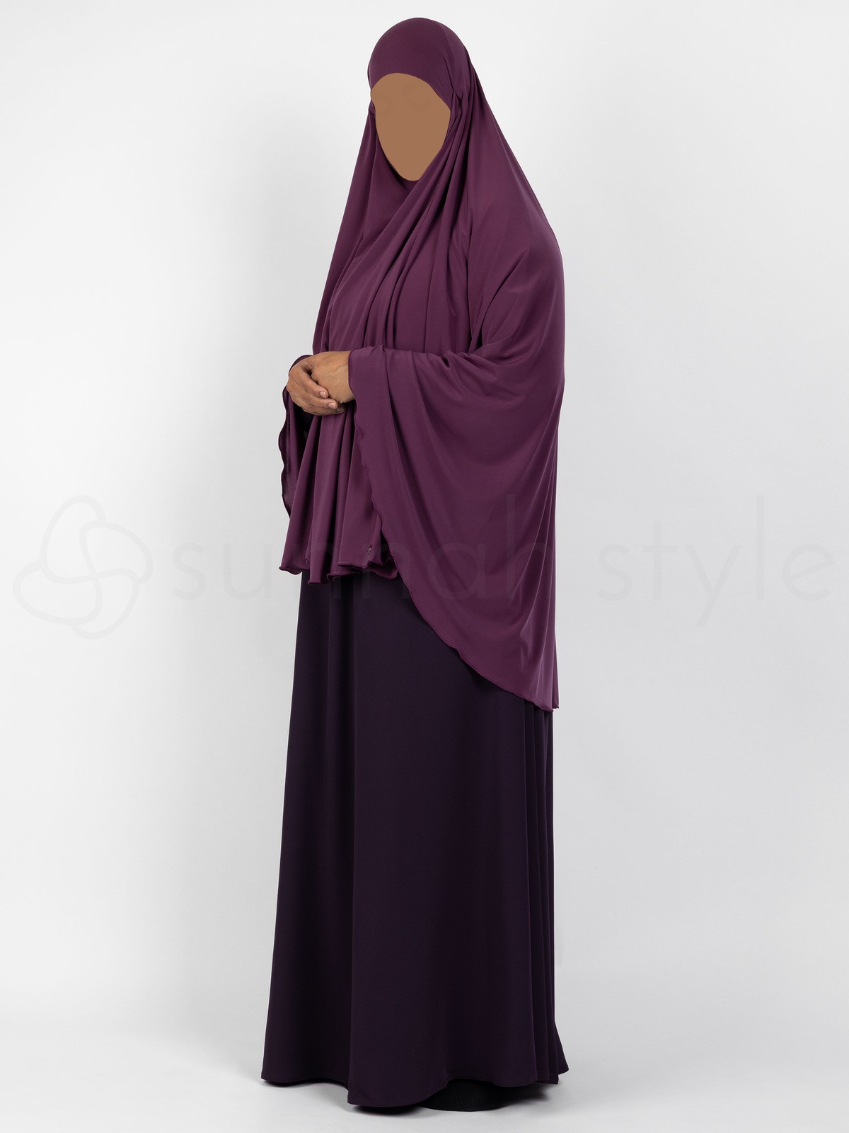 Sunnah Style - Jersey Khimar - Thigh Length (Mulberry)