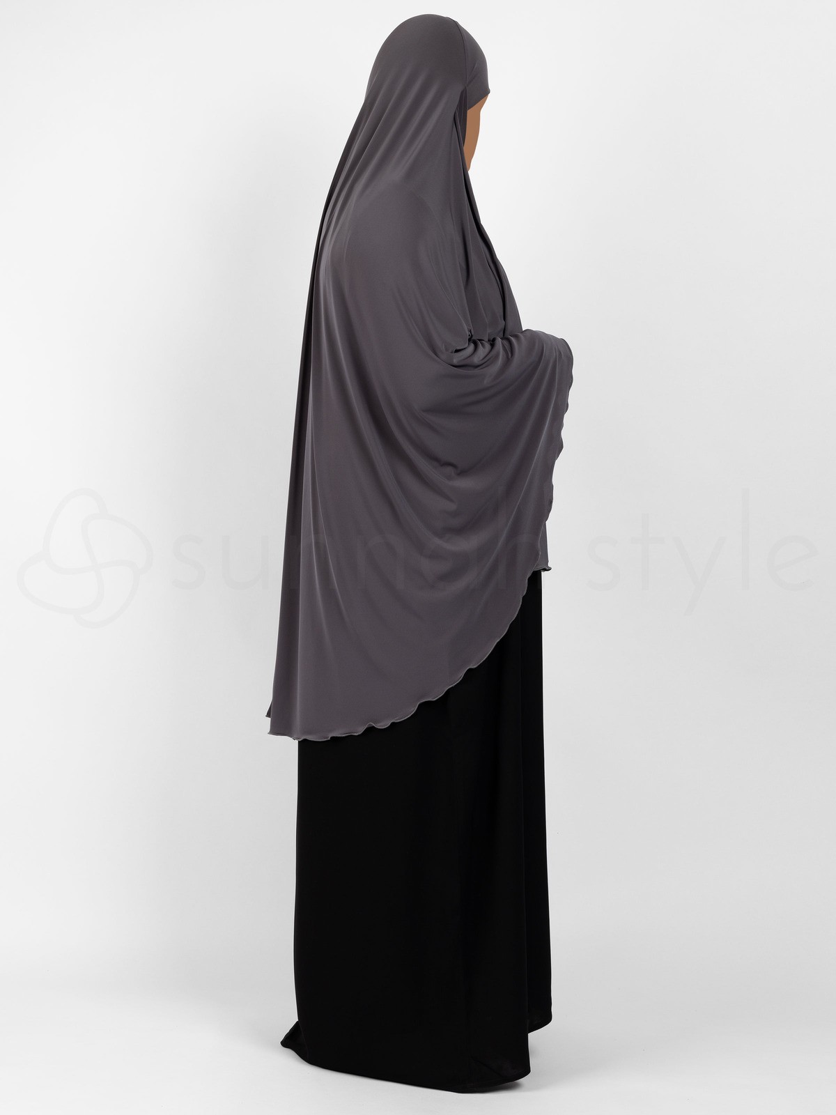 Sunnah Style - Jersey Khimar - Thigh Length (Charcoal)