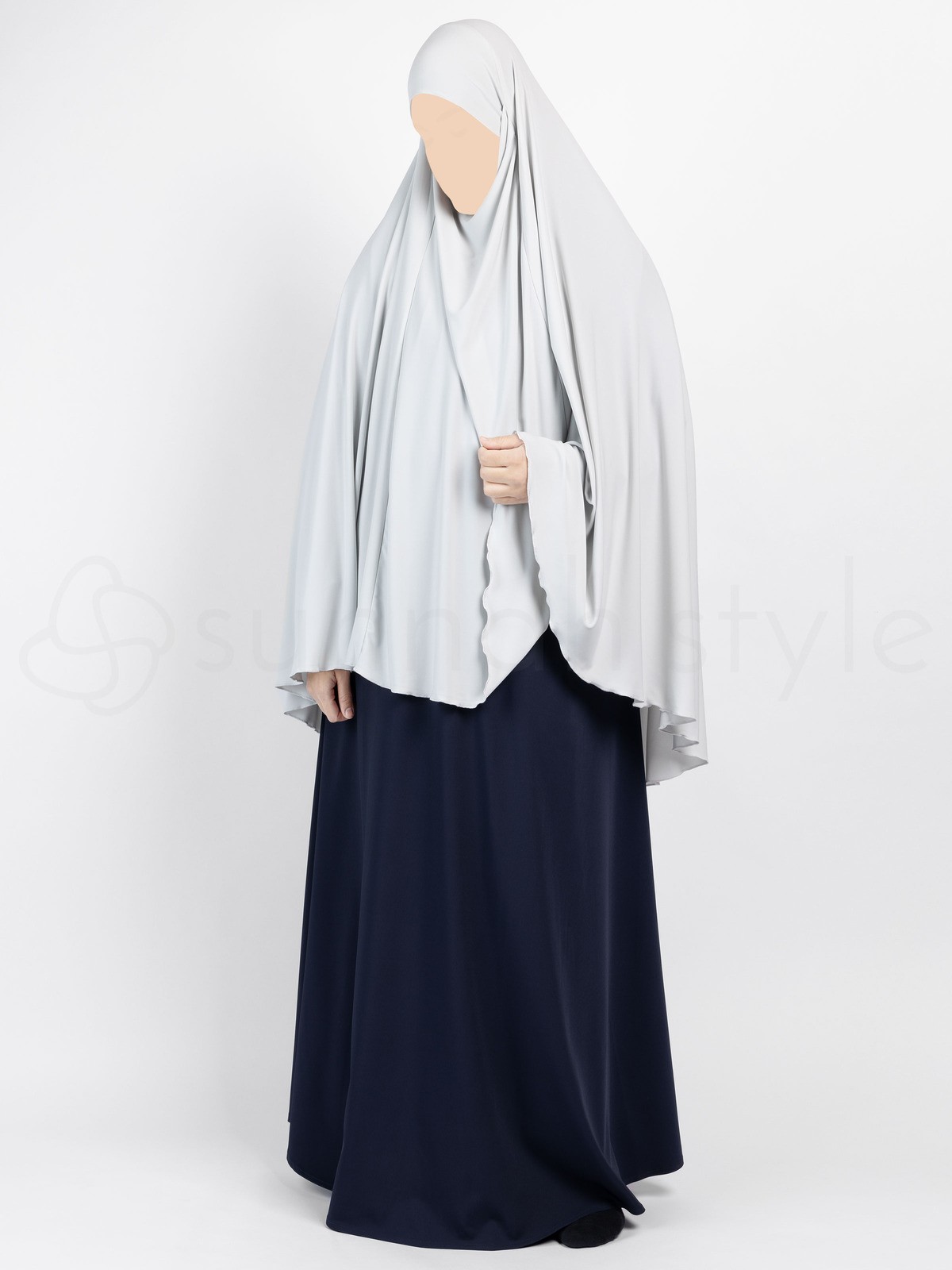 Sunnah Style - Jersey Khimar - Thigh Length (Glacier Grey)