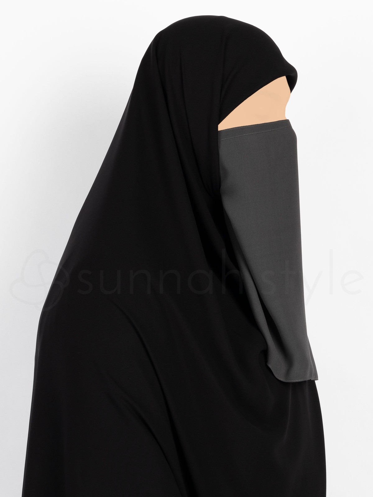 Sunnah Style - Tying Half Niqab (Dark Grey)
