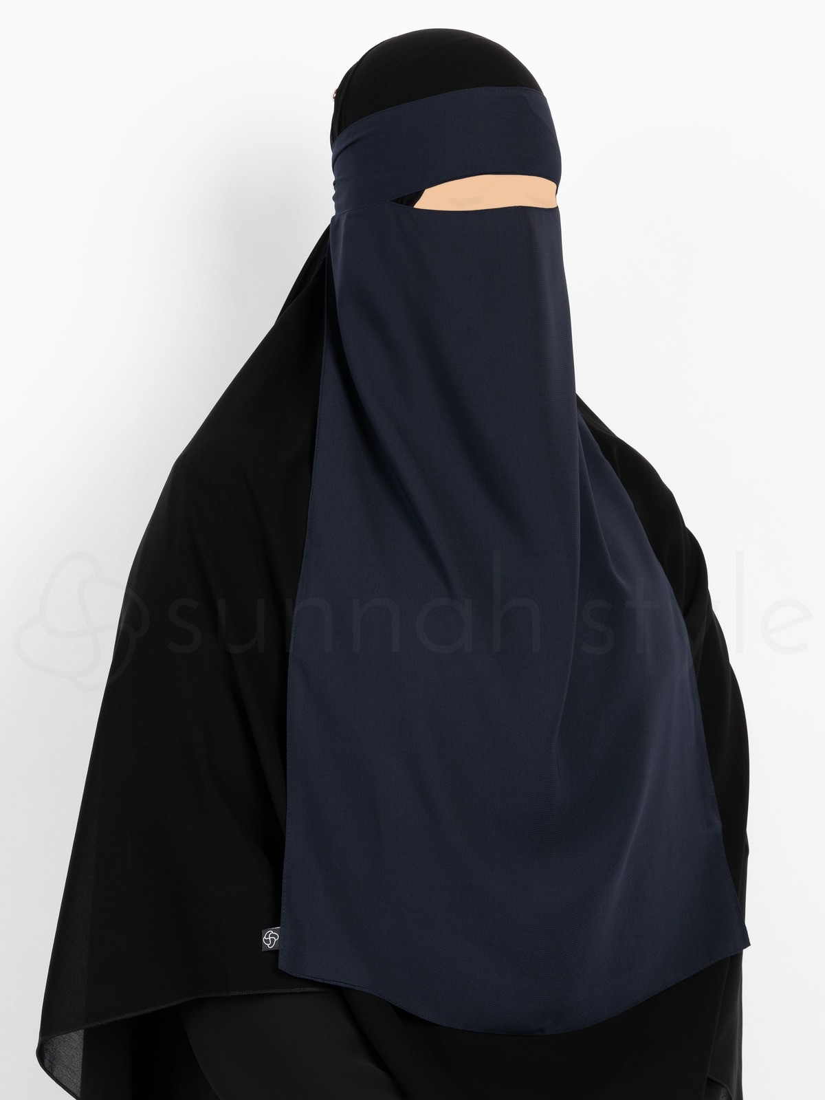 Sunnah Style - Long One Layer Niqab (Navy Blue)