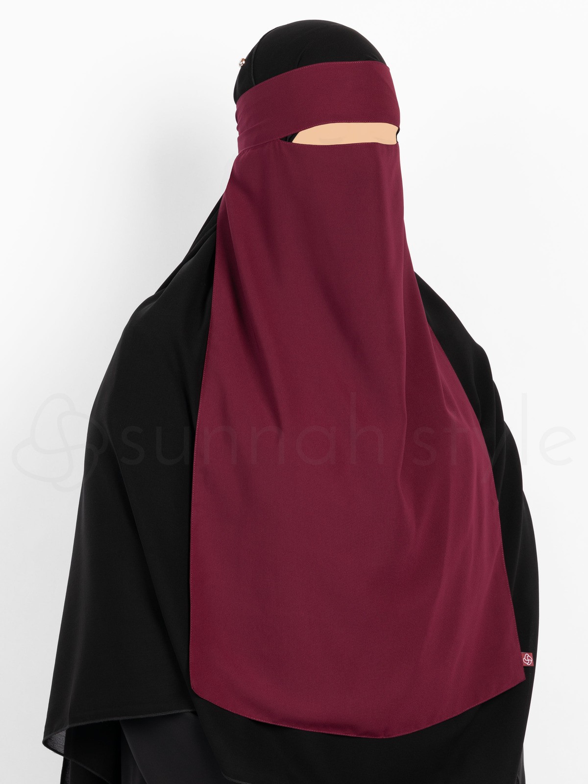 Sunnah Style - Long One Layer Niqab (Burgundy)