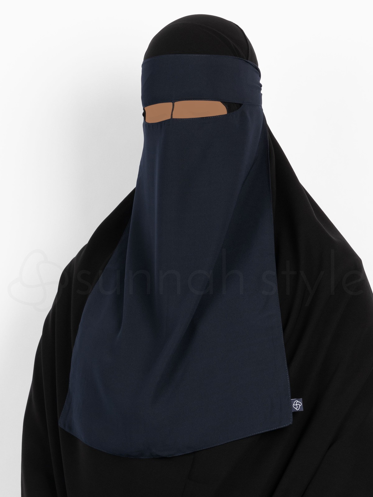 Sunnah Style - One Layer Niqab /w Nose String (Navy Blue)