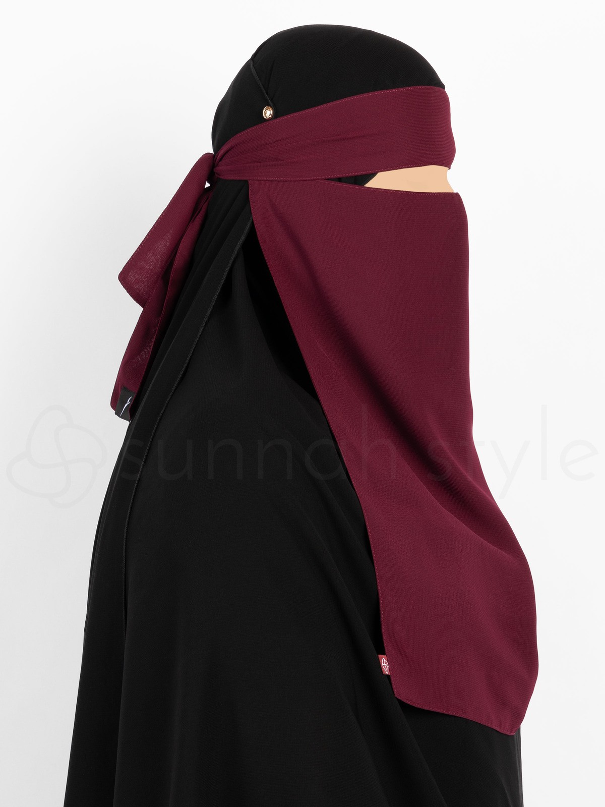 Sunnah Style - Pull-Down One Layer Niqab (Burgundy)