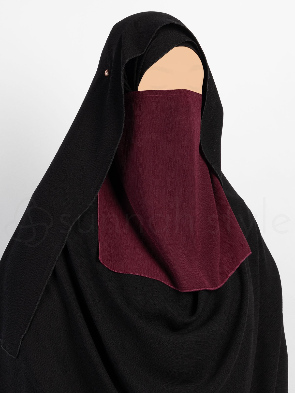 Sunnah Style - Brushed Half Niqab (Burgundy)