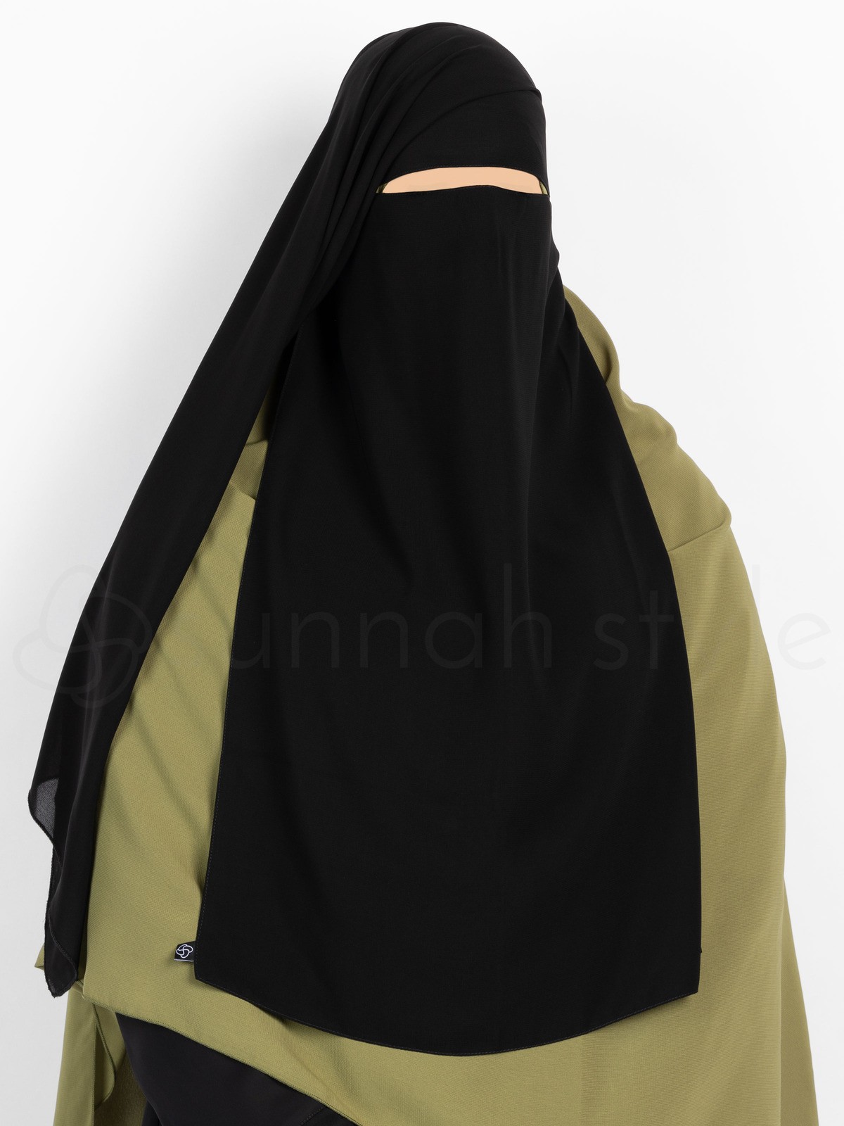 Sunnah Style - Long Two Layer Niqab (Black)