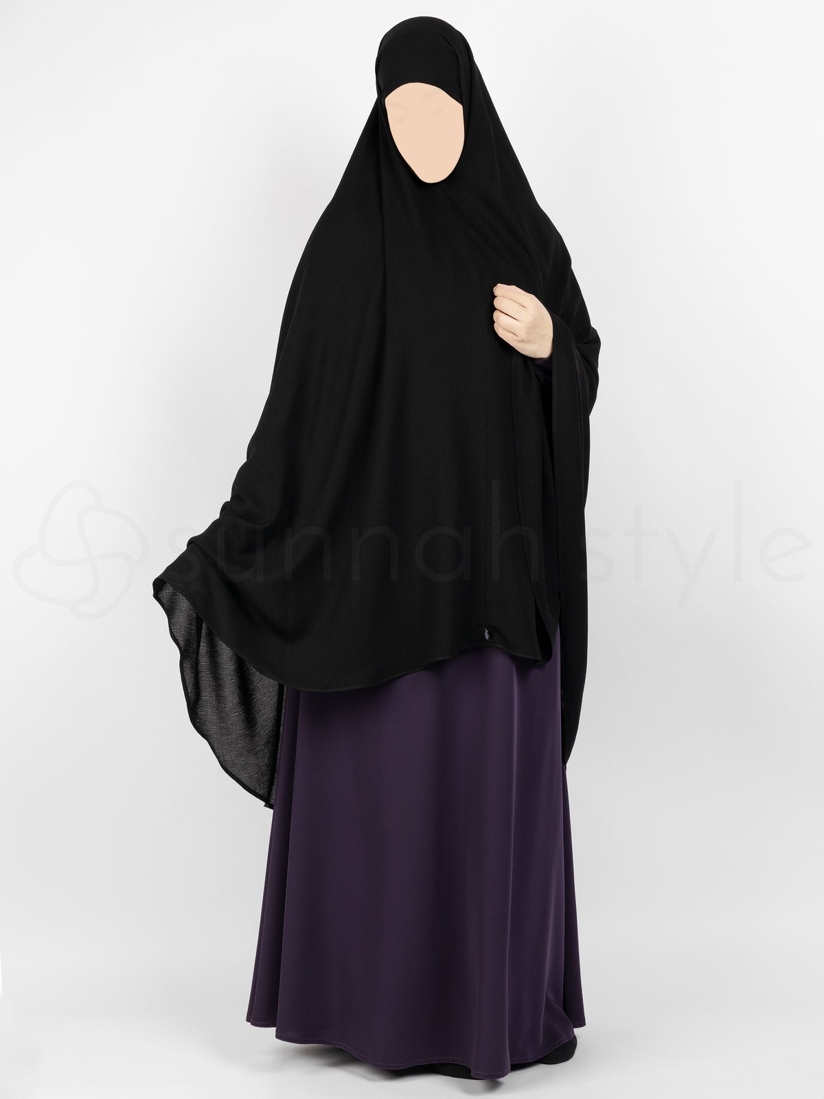 Sunnah Style - Brushed Tie-Back Khimar (Black)