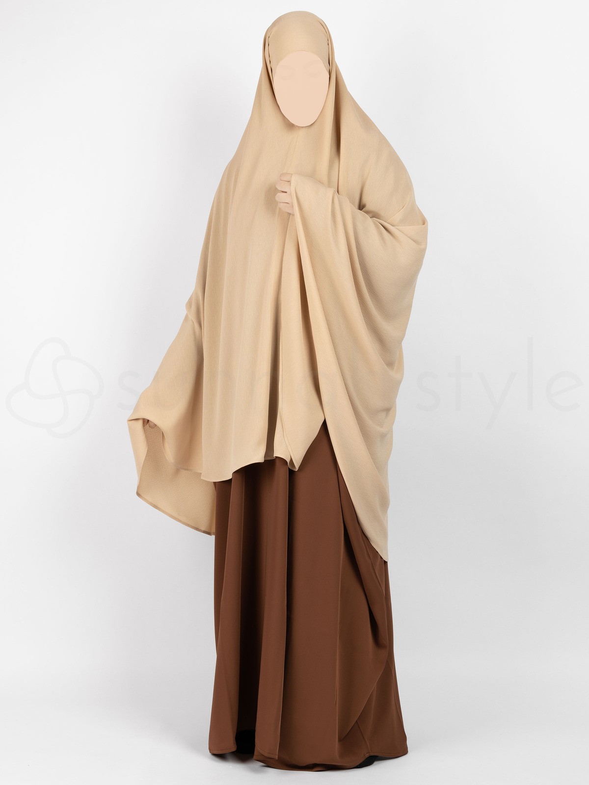 Sunnah Style - Brushed Tie-Back Khimar (Creampuff)