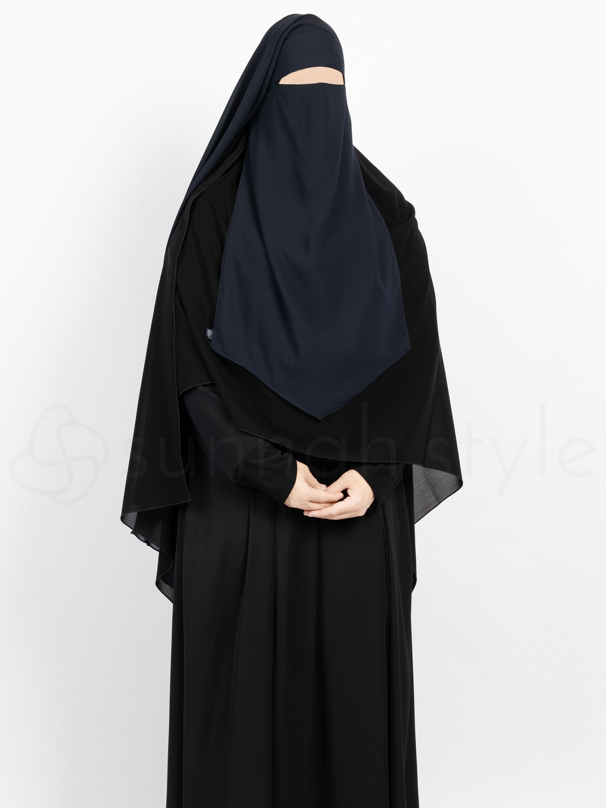 Sunnah Style - Extra Long Diamond Niqab (Navy Blue)
