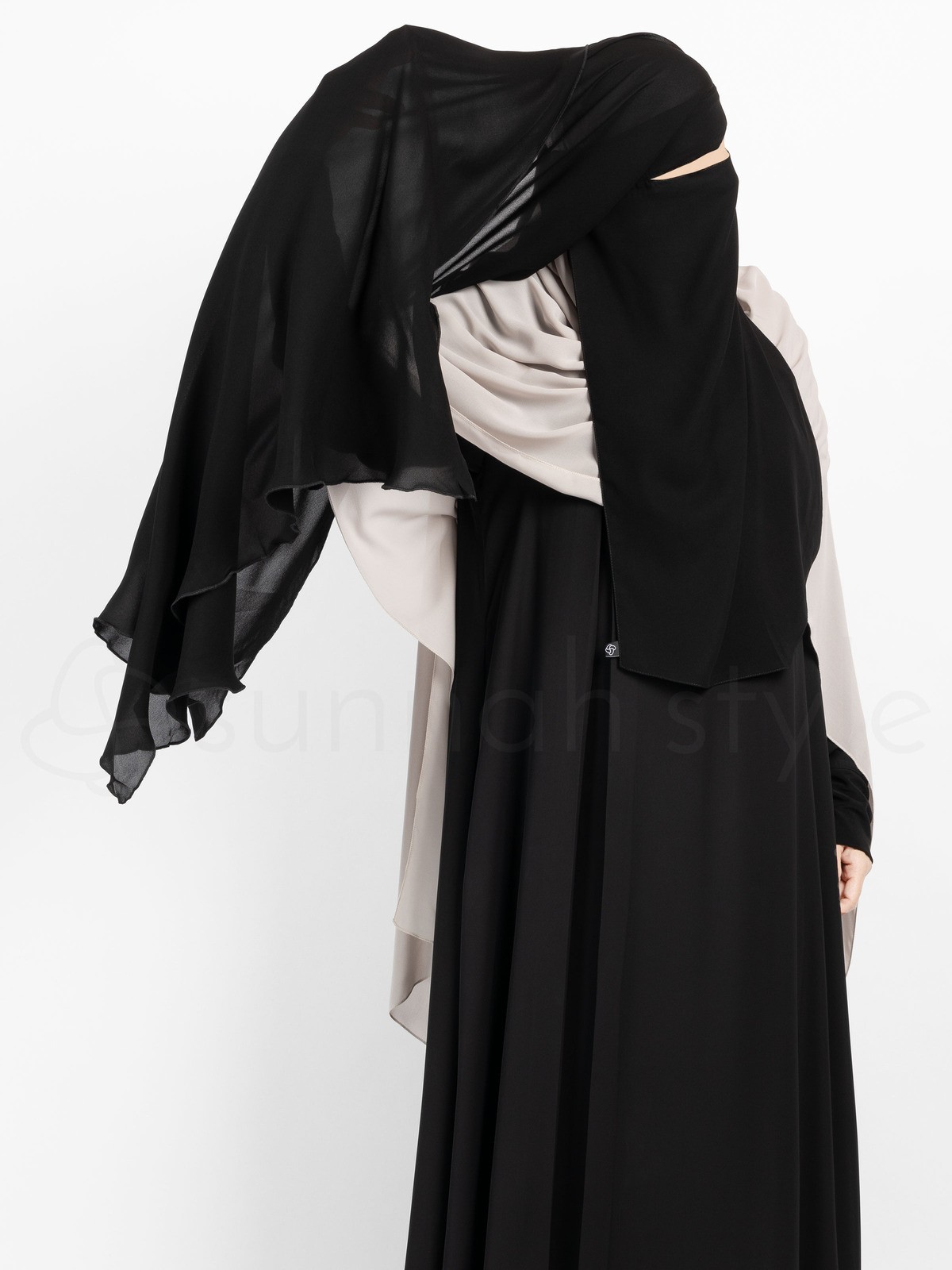 Sunnah Style - Extra Long Diamond Niqab (Black)