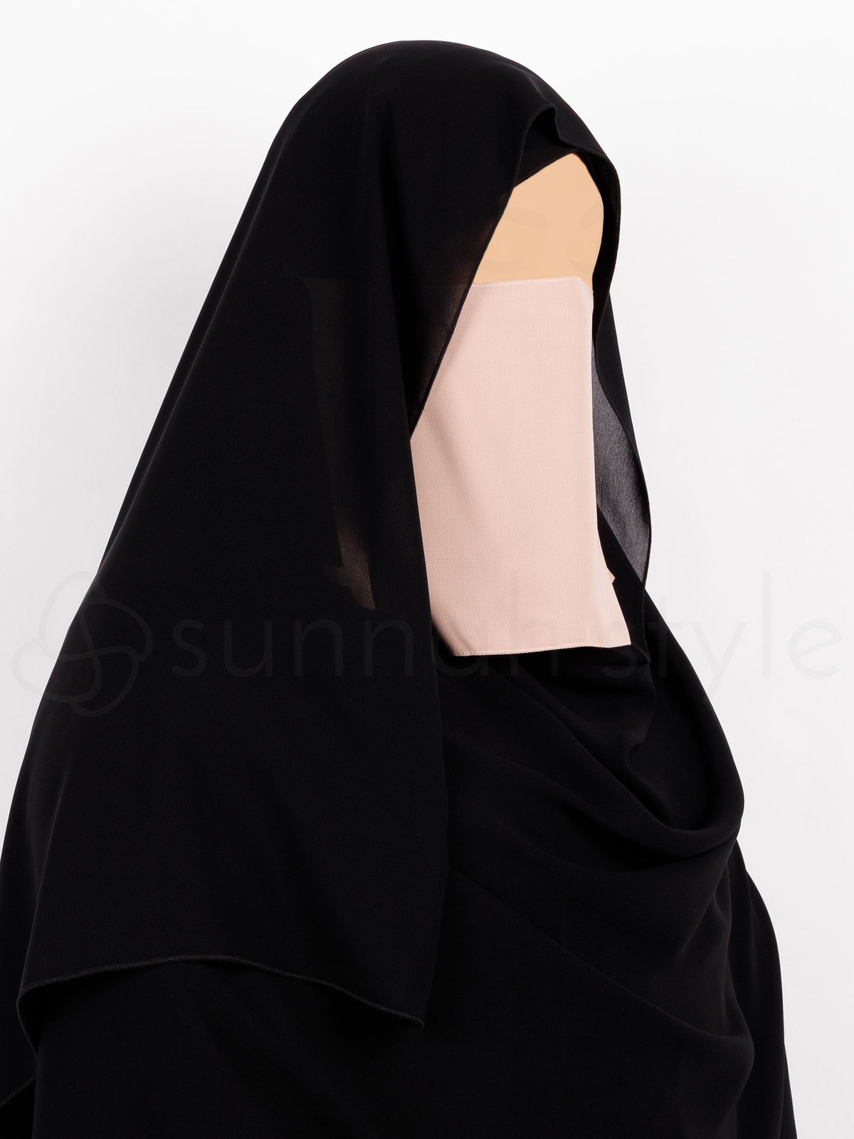 Sunnah Style - Short Elastic Half Niqab (Black)