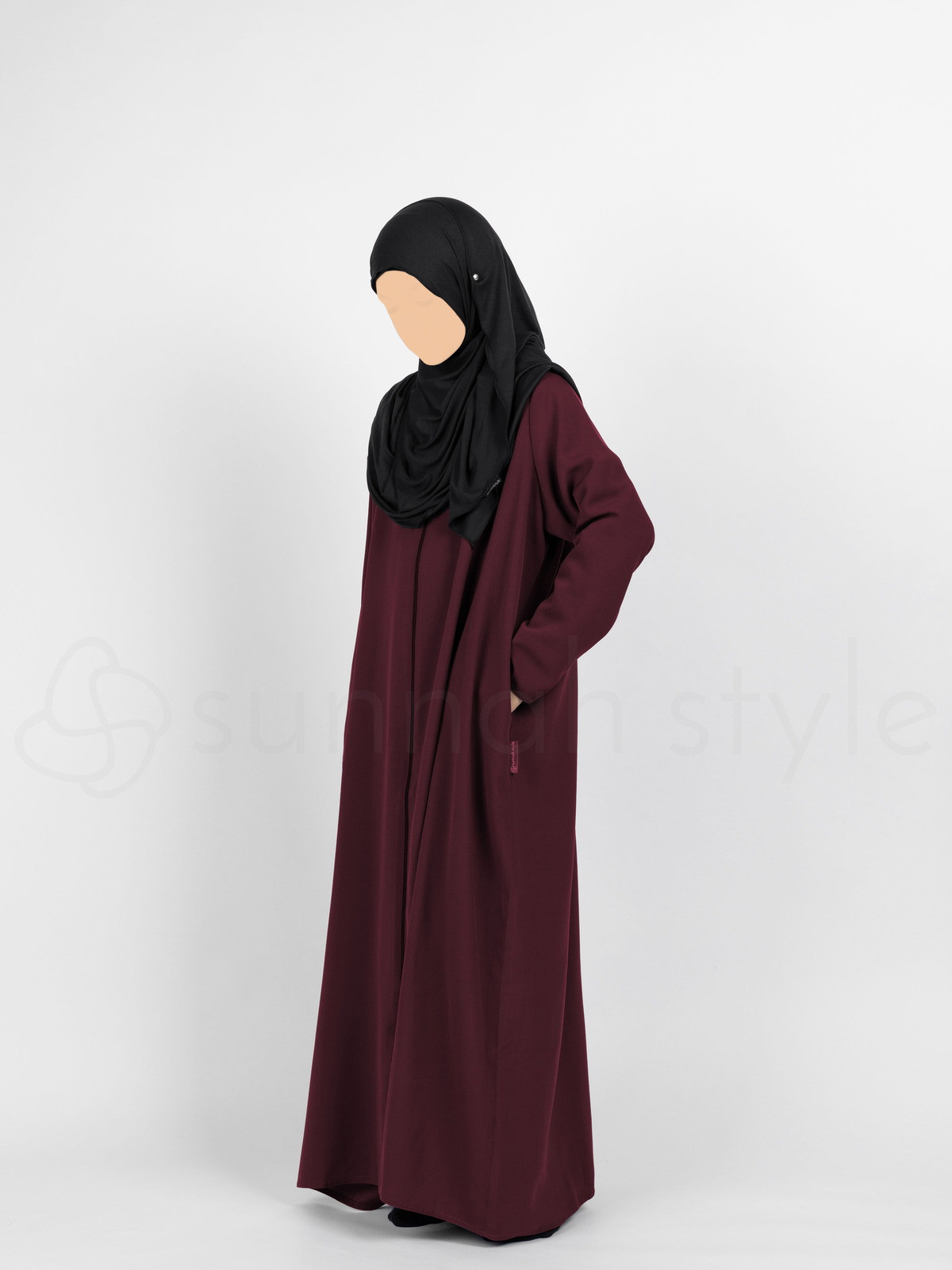 Essentials Full Zip Abaya - SLIM (Black)