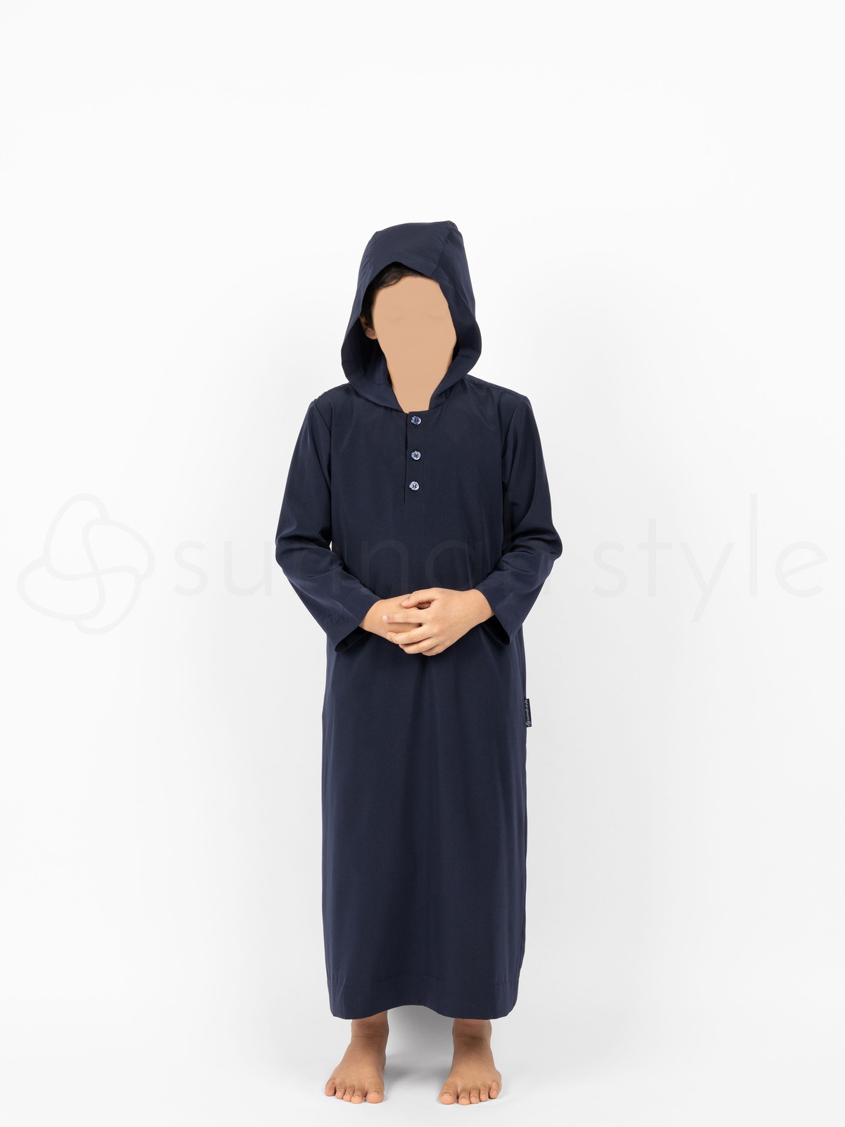 Boys Hooded Thobe - Child (Navy Blue)