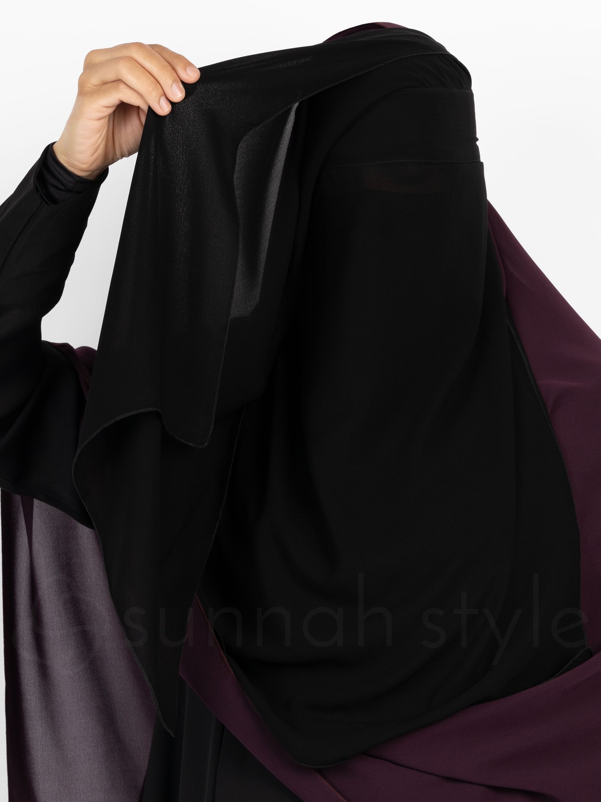 Sunnah Style - No-Pinch Three Layer Niqab (Black)