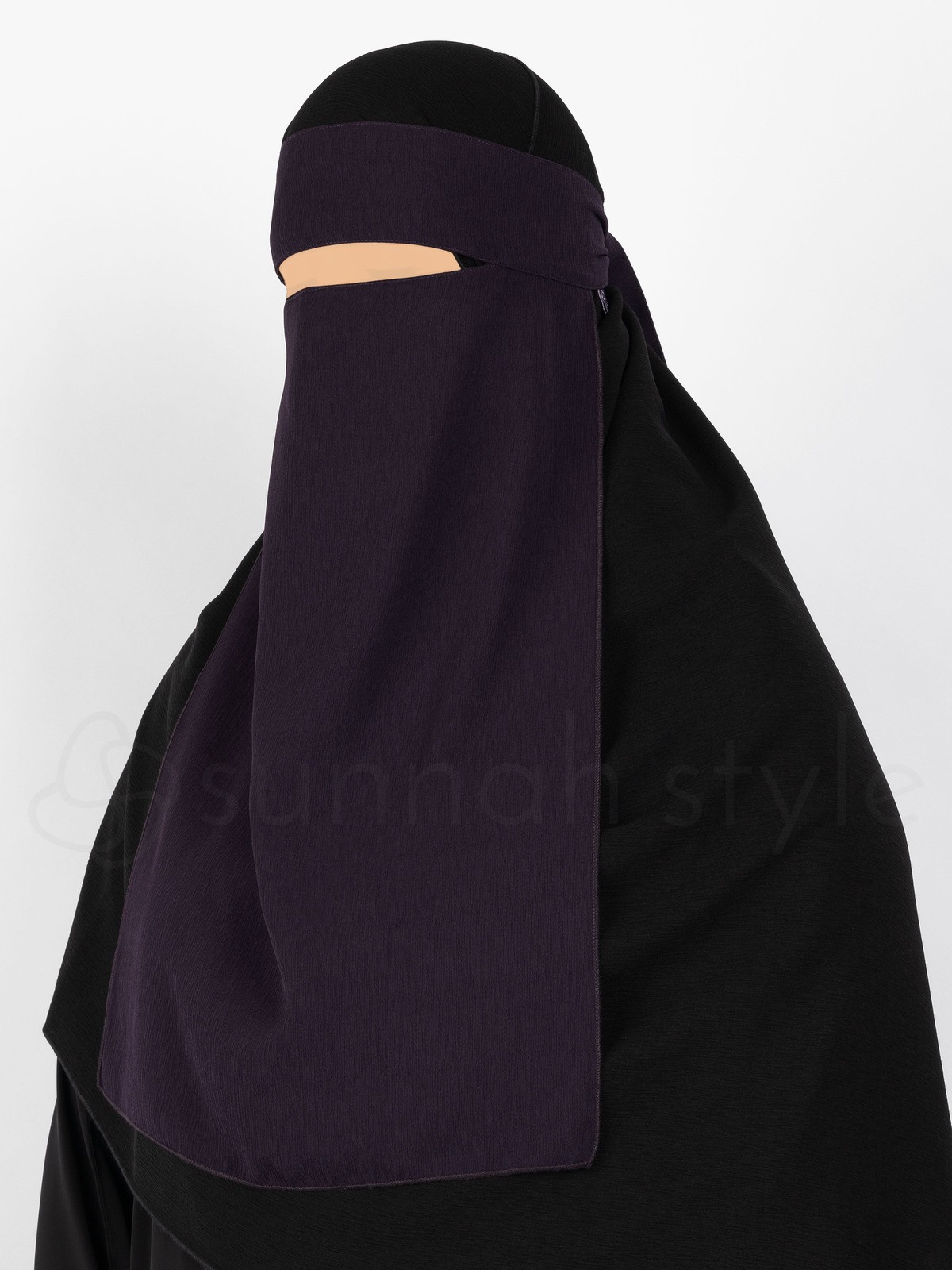 Sunnah Style - Brushed One Layer Niqab (Blackberry)