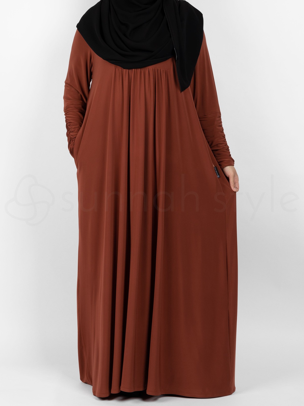 Sunnah Style - Flourish Jersey Abaya (Dark Amber)