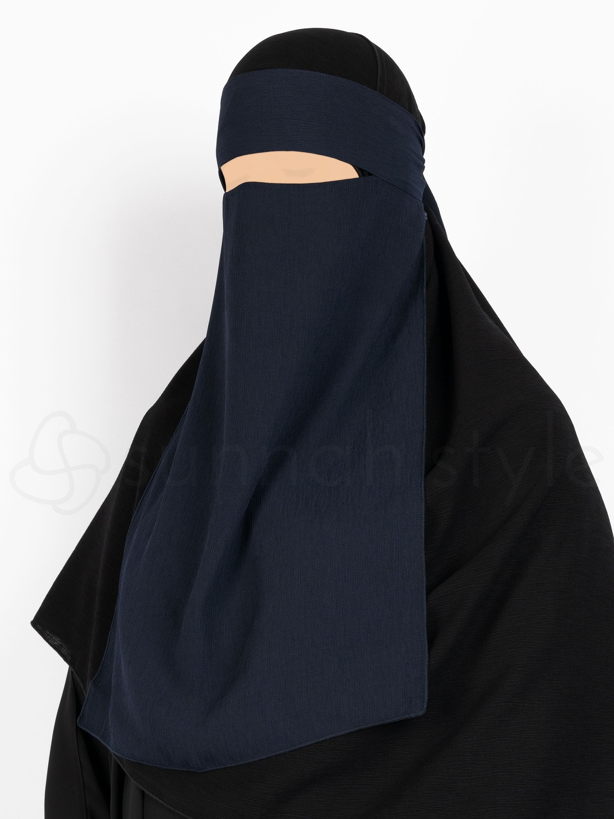Sunnah Style - Brushed One Layer Niqab (Navy Blue)