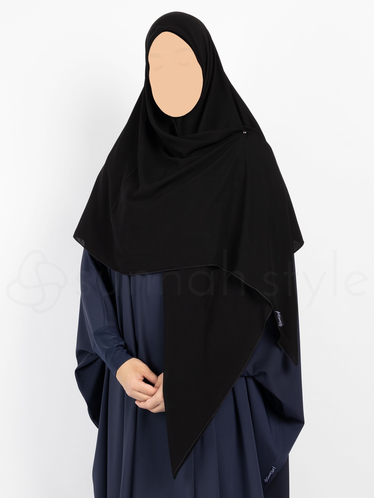 Sunnah Style - Essentials Square Hijab (Premium Chiffon) - Large (Black)