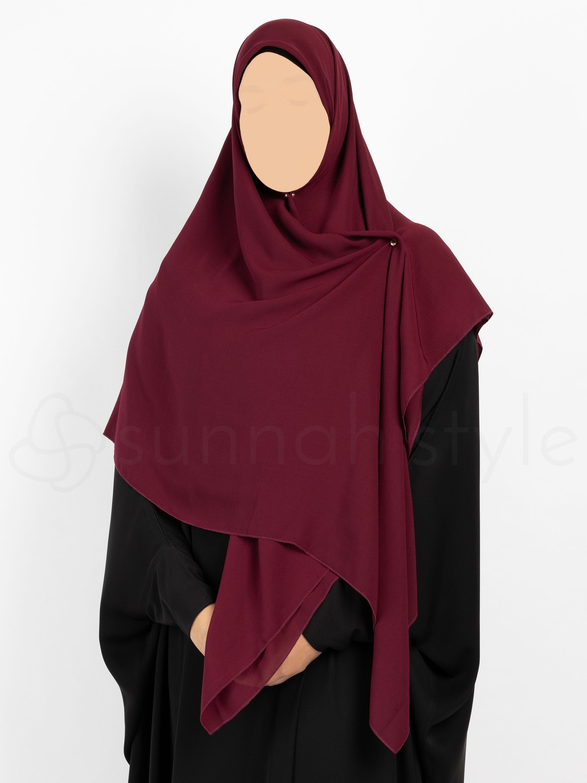 Sunnah Style - Essentials Square Hijab (Premium Chiffon) - Large (Burgundy)
