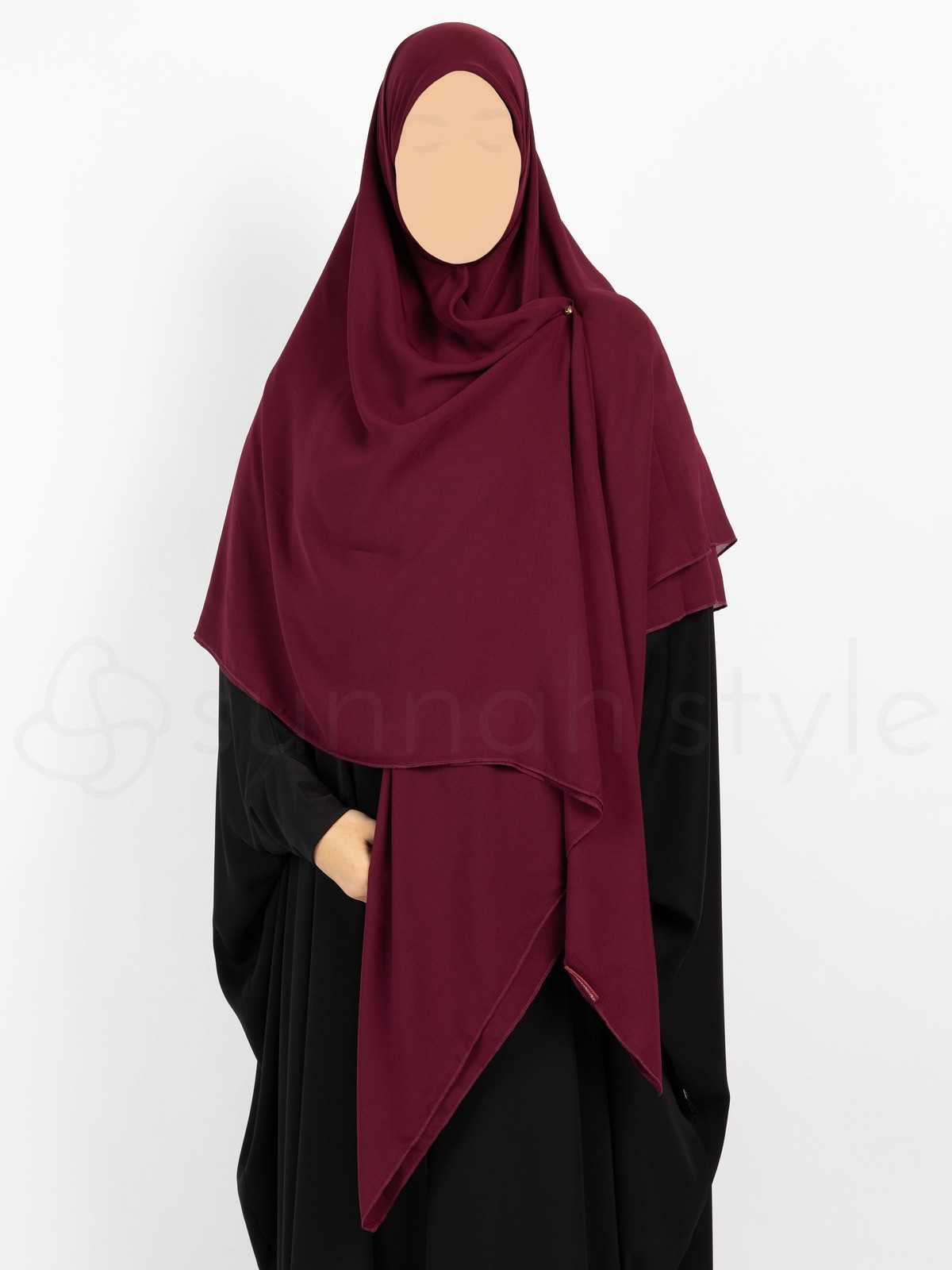 Sunnah Style - Essentials Square Hijab (Premium Chiffon) - XL (Burgundy)
