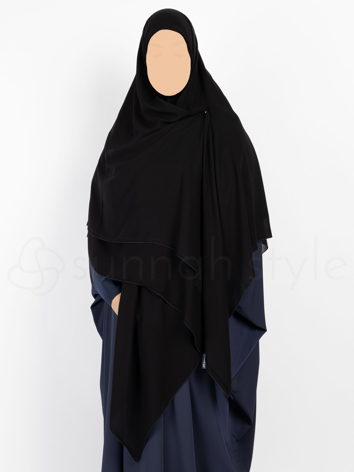 Sunnah Style - Essentials Square Hijab (Premium Chiffon) - XL (Black)