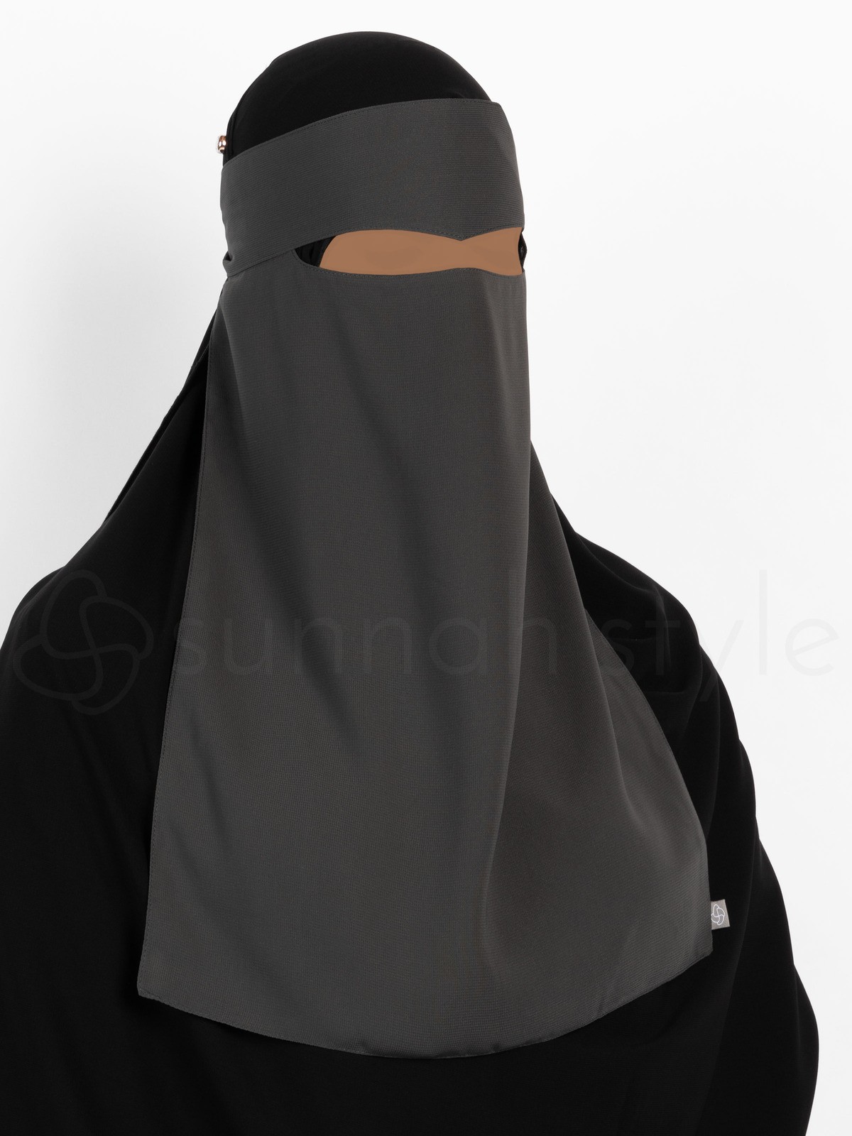 Sunnah Style - One Layer Widow's Peak Niqab (Dark Grey)