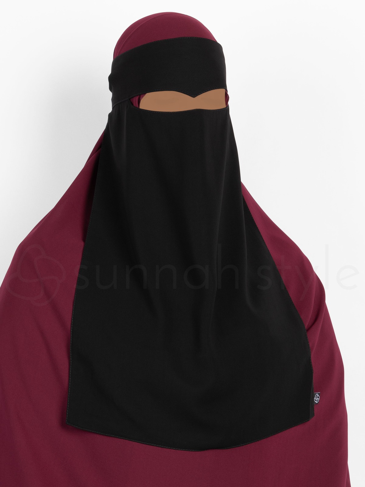 Sunnah Style - One Layer Widow's Peak Niqab (Black)