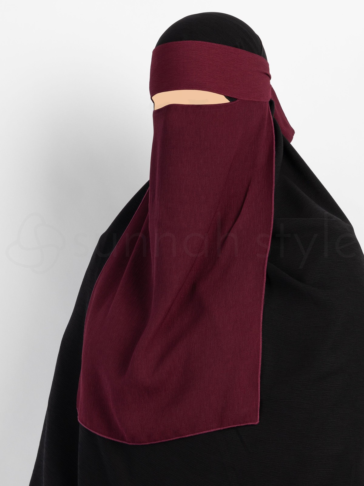 Sunnah Style - Brushed One Layer Niqab (Burgundy)