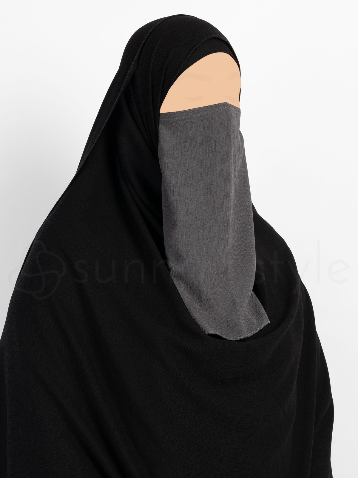 Sunnah Style - Brushed Half Niqab (Granite)