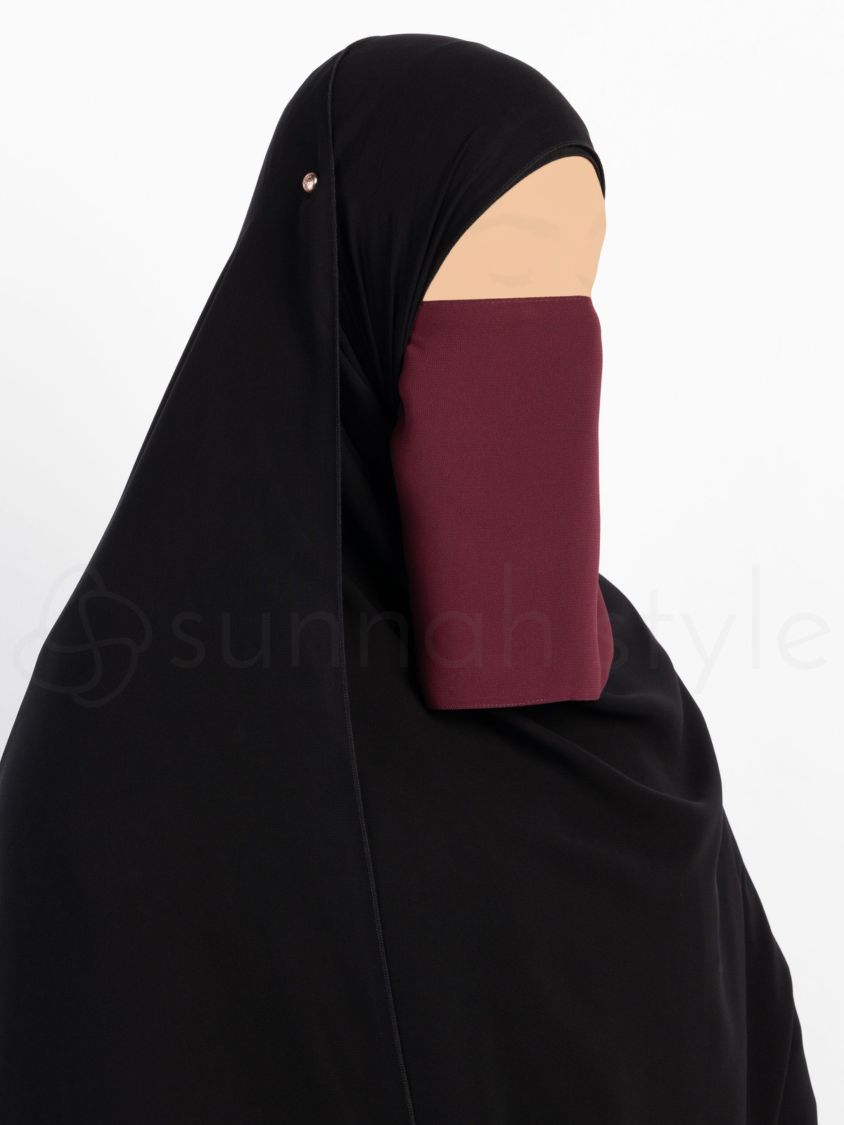 Sunnah Style - Short Elastic Half Niqab (Black)