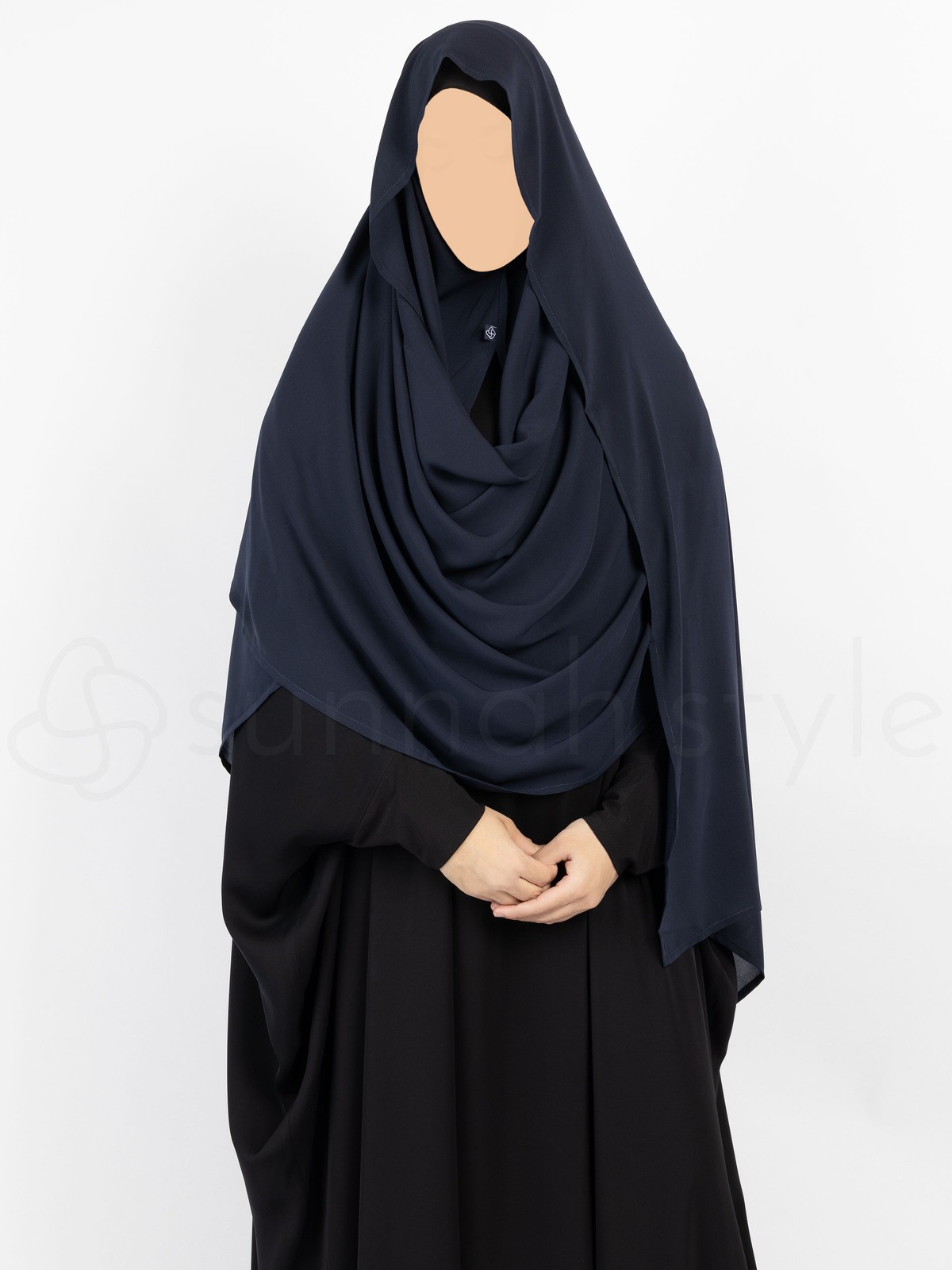 Sunnah Style - Hooded Wrap Hijab (Navy Blue)