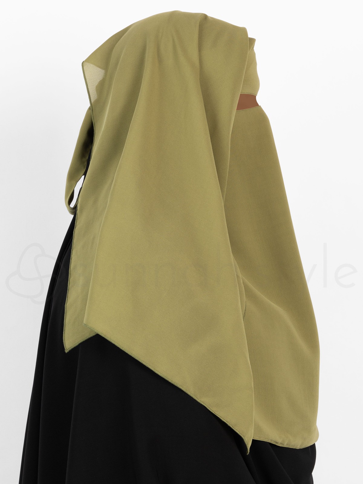 Sunnah Style - No-Pinch Two Layer Niqab (Moss)