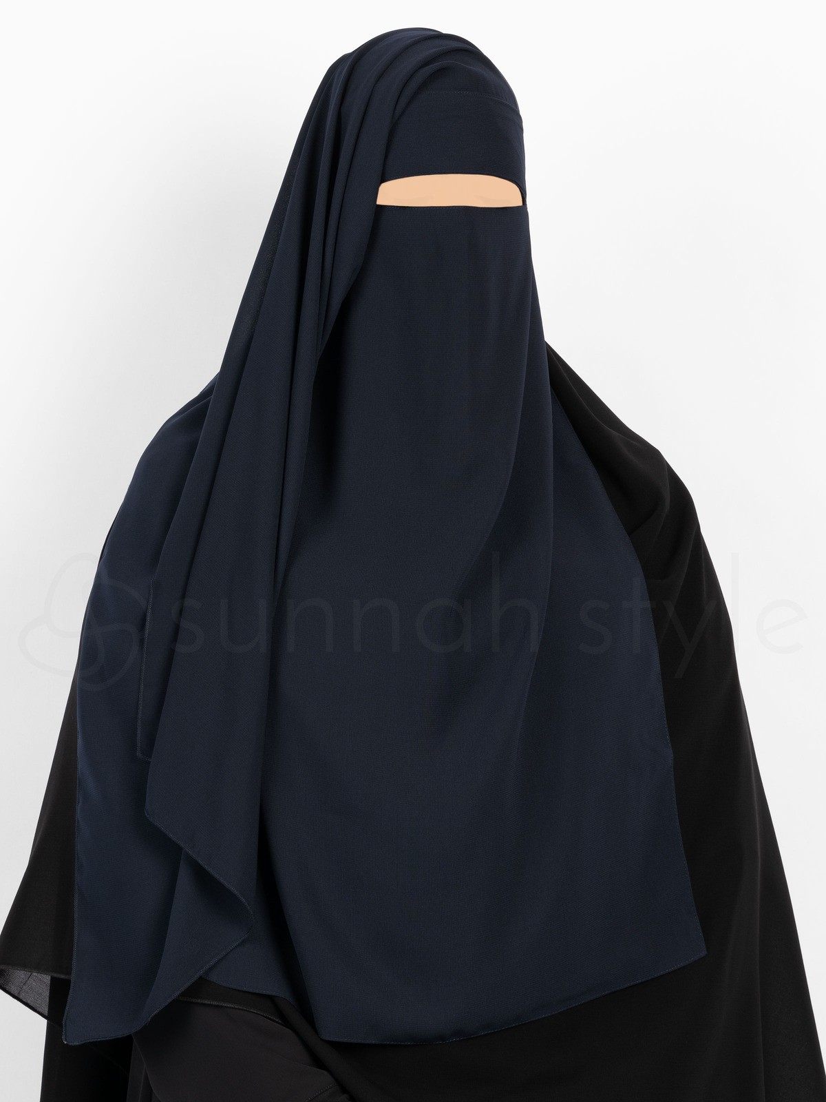 Sunnah Style - Long Two Layer Niqab (Navy Blue)