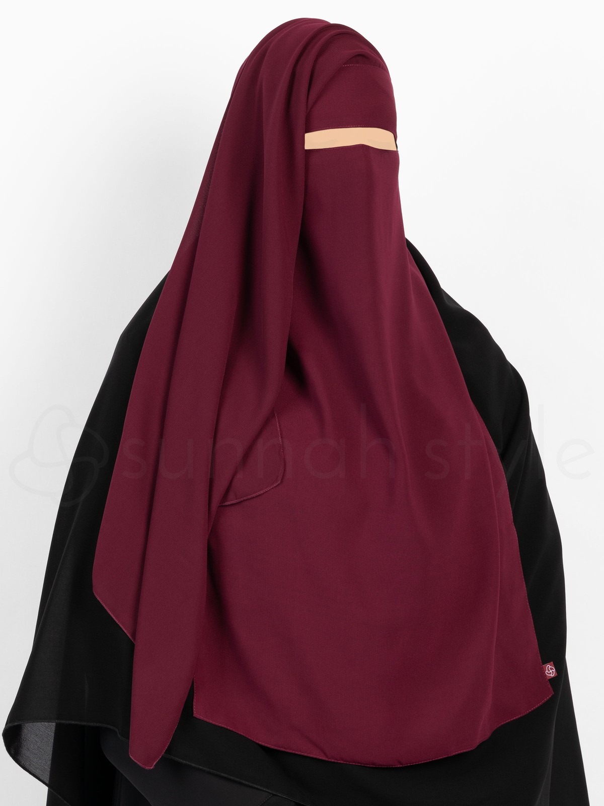 Sunnah Style - Long Two Layer Niqab (Burgundy)
