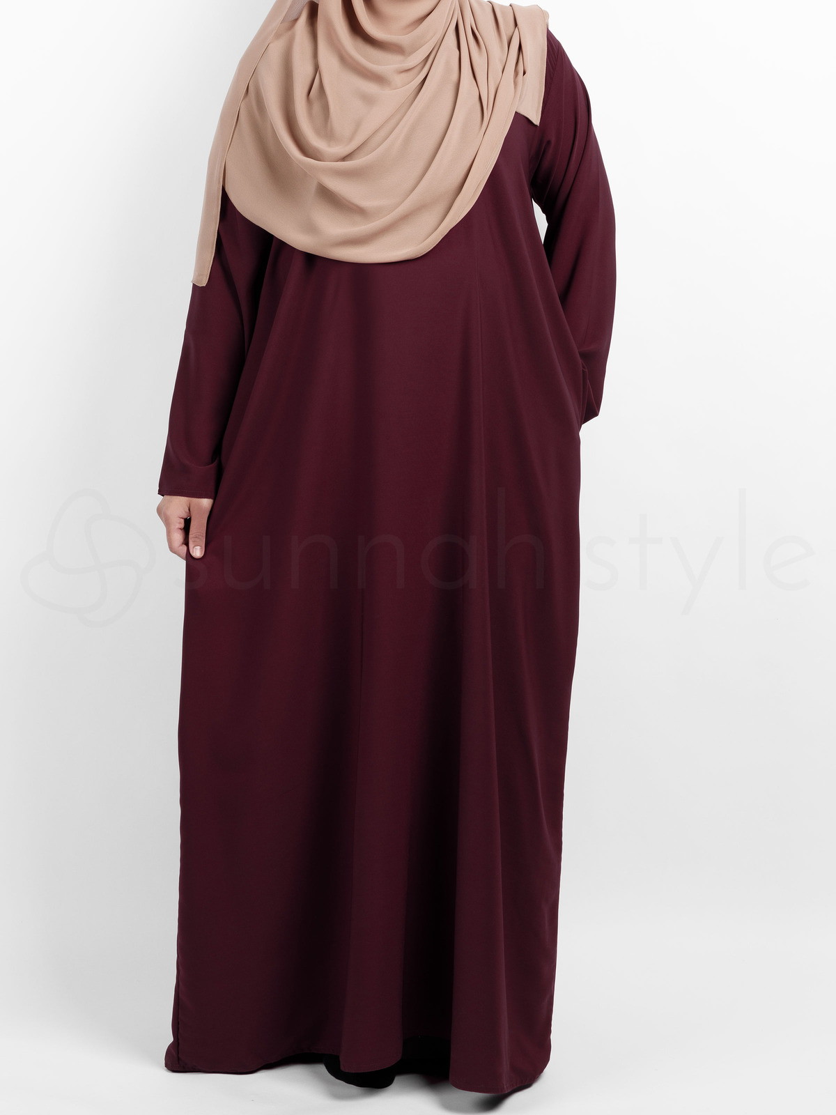 Sunnah Style - Plain Closed Abaya (Burgundy)