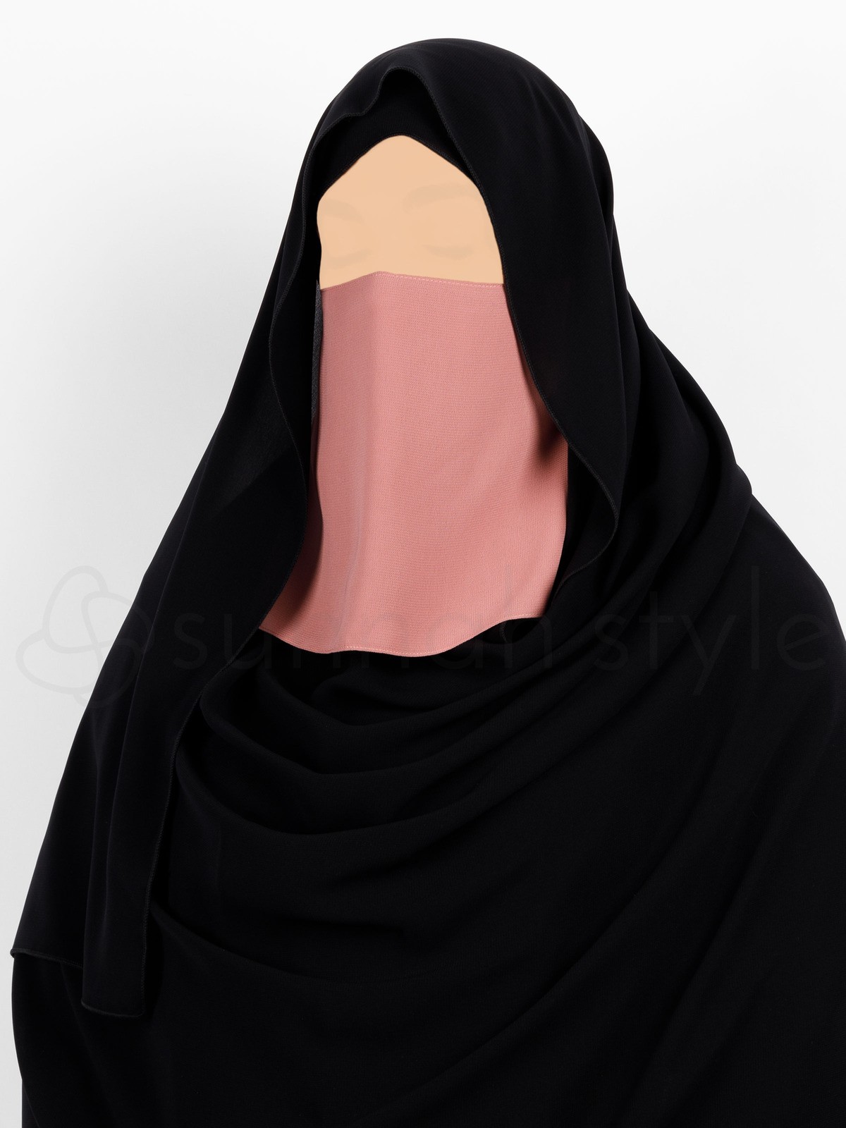 Sunnah Style - Short Elastic Half Niqab (Coral)