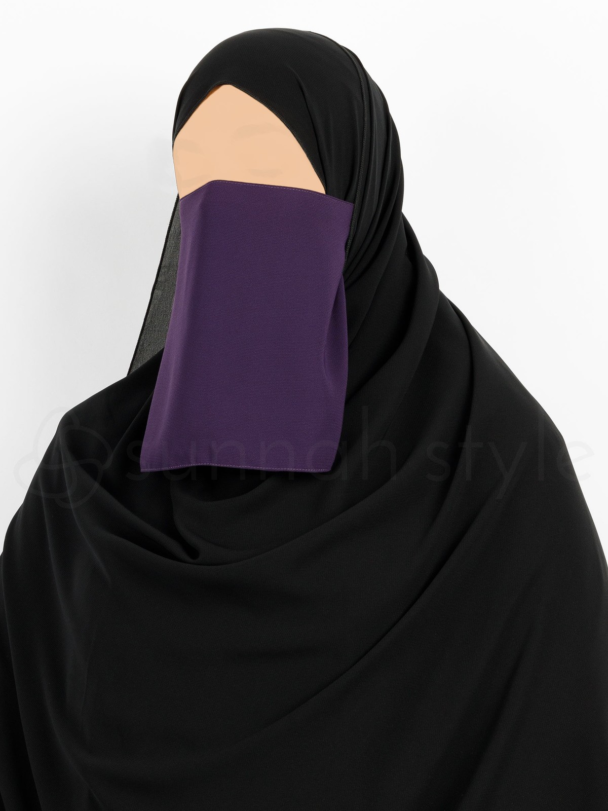 Sunnah Style - Short Elastic Half Niqab (Violet)